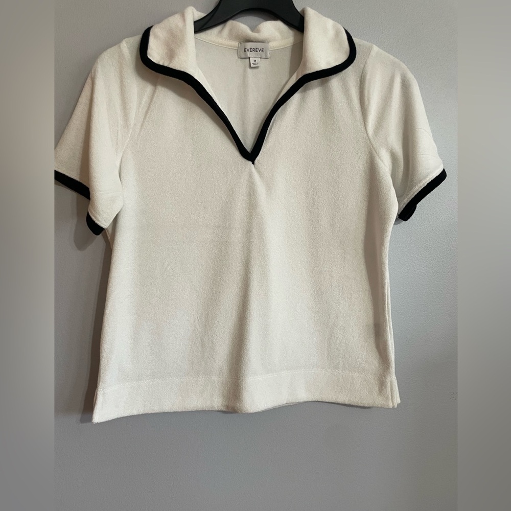 Evereve White Top with Black Trim